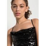 Kobiety DRESS | Missguided BACK RUCHED MINI DRESS SEQUIN - Sukienka koktajlowa - black/czarny - BM98885