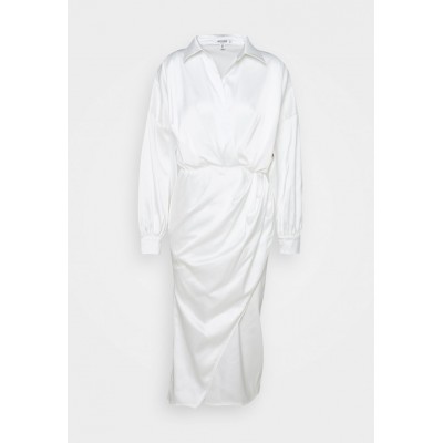 Kobiety DRESS | Missguided Petite PLUNGE MIDI SHIRT DRESS  - Sukienka koktajlowa - white/biały - VN26990
