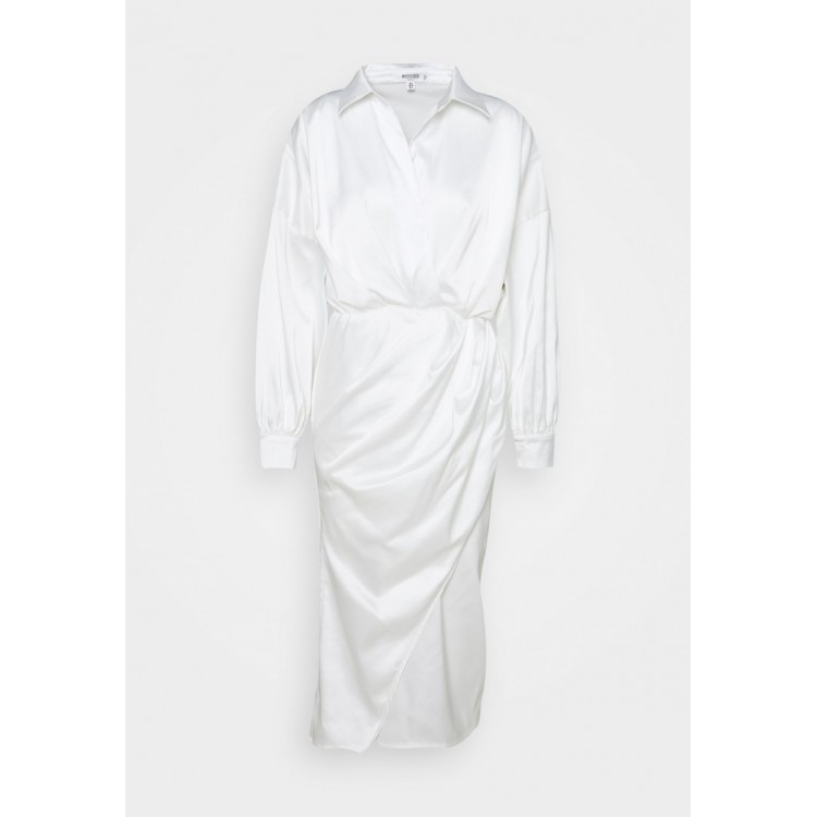 Kobiety DRESS | Missguided Petite PLUNGE MIDI SHIRT DRESS - Sukienka koktajlowa - white/biały - VN26990