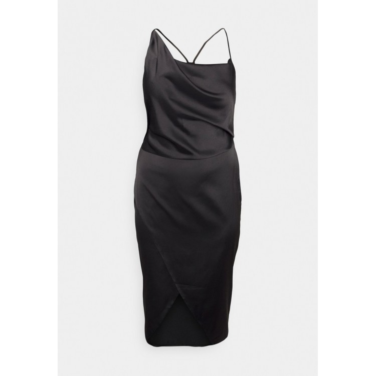 Kobiety DRESS | Missguided Plus STRAP MIDI - Sukienka koktajlowa - black/czarny - ZP17865