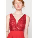 Kobiety DRESS | WAL G. PLEATED SEQUIN SKATER DRESS - Sukienka koktajlowa - red/czerwony - CD07483