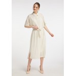 Kobiety DRESS | DreiMaster Sukienka koszulowa - wollweiss/oliv/mleczny - ES48044