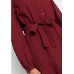 Kobiety DRESS | GAP HENLEY DRESS - Sukienka koszulowa - red houndstooth/czerwony - GC88274