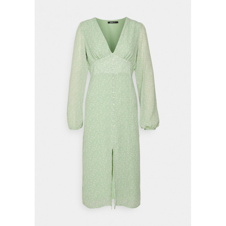 Kobiety DRESS | Gina Tricot Petite MINDY BUTTON DOWN DRESS - Sukienka koszulowa - green/zielony - PV59351