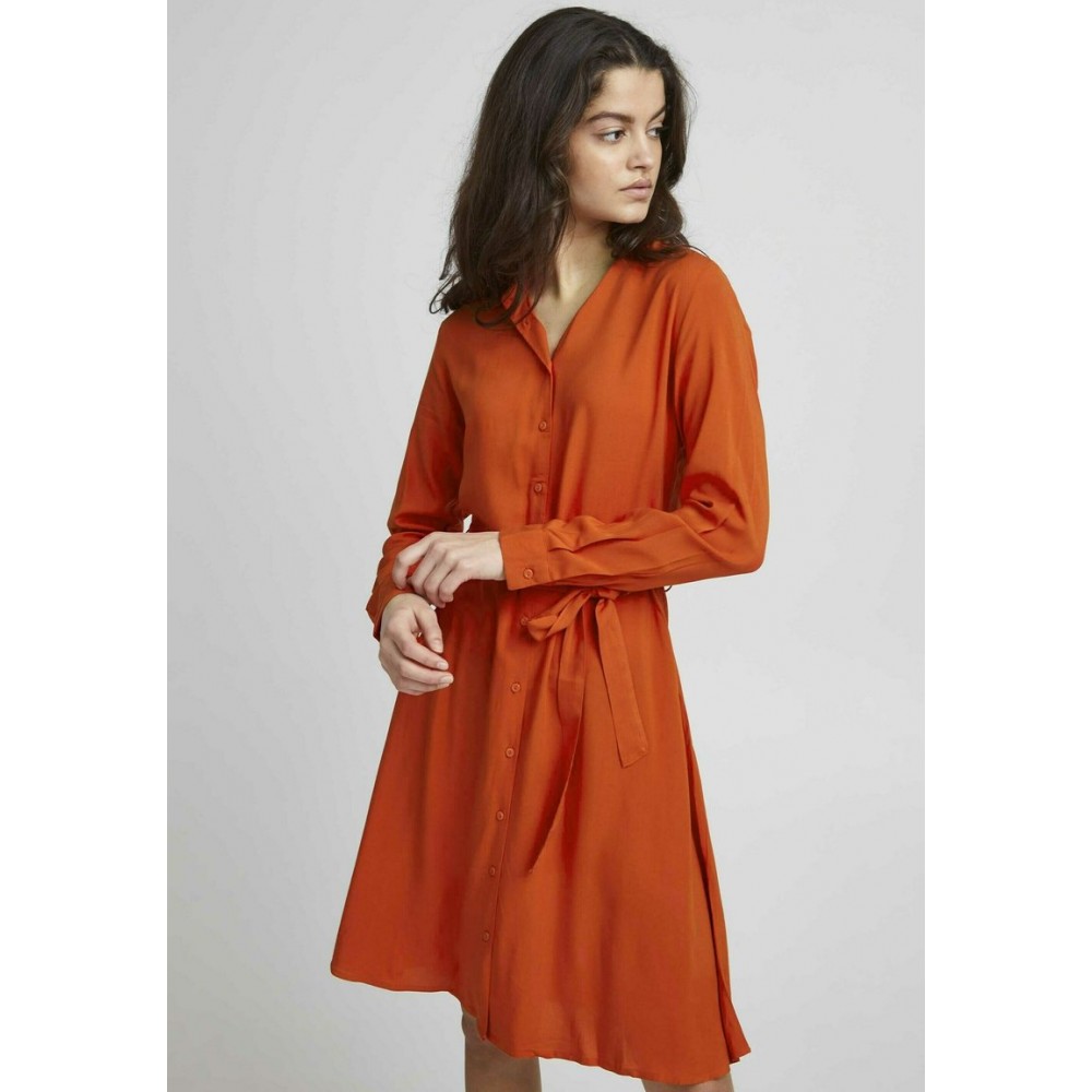 Kobiety DRESS | ICHI IHMAIN DR - Sukienka koszulowa - pureed pumpkin/pomarańczowy - DK79946