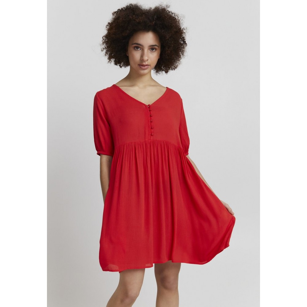 Kobiety DRESS | ICHI Sukienka koszulowa - bittersweet/czerwony - QV33381