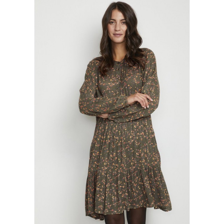 Kobiety DRESS | Kaffe Sukienka koszulowa - green multi col flower print/zielony - JD20250
