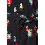 Kobiety DRESS | Lauren Ralph Lauren FLORAL BELTED CREPE SHIRTDRESS - Sukienka koszulowa - black/red/multi/czarny - AQ98662