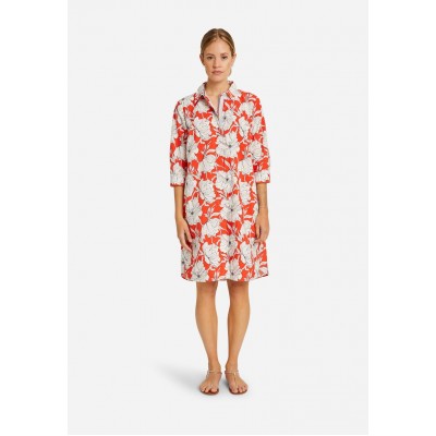 Kobiety DRESS | MILANO ITALY COLLAR AND COVERED BUTTON PLACKET - Sukienka koszulowa - fire red print/czerwony - VT19459