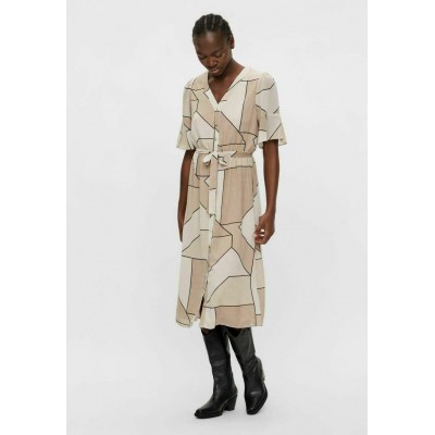 Kobiety DRESS | Object Sukienka koszulowa - humus/beżowy - HR78443