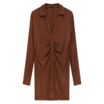 Kobiety DRESS | PULL&BEAR Sukienka koszulowa - brown/brązowy - FI85590