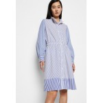 Kobiety DRESS | The Kooples ROBE COURTE MANCHES LONGUES - Sukienka koszulowa - blue white/czarny melanż - SC53761