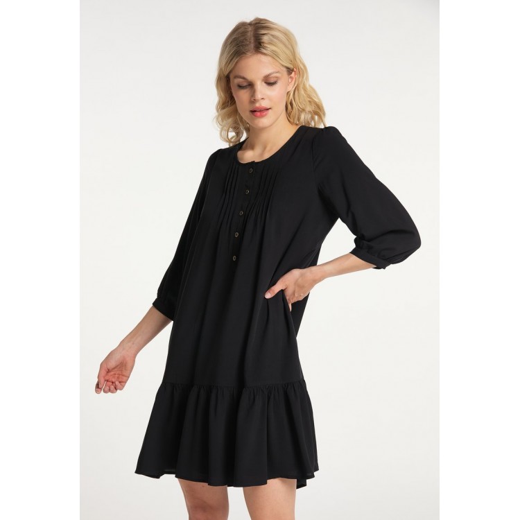 Kobiety DRESS | usha Sukienka koszulowa - schwarz/czarny - JU08243