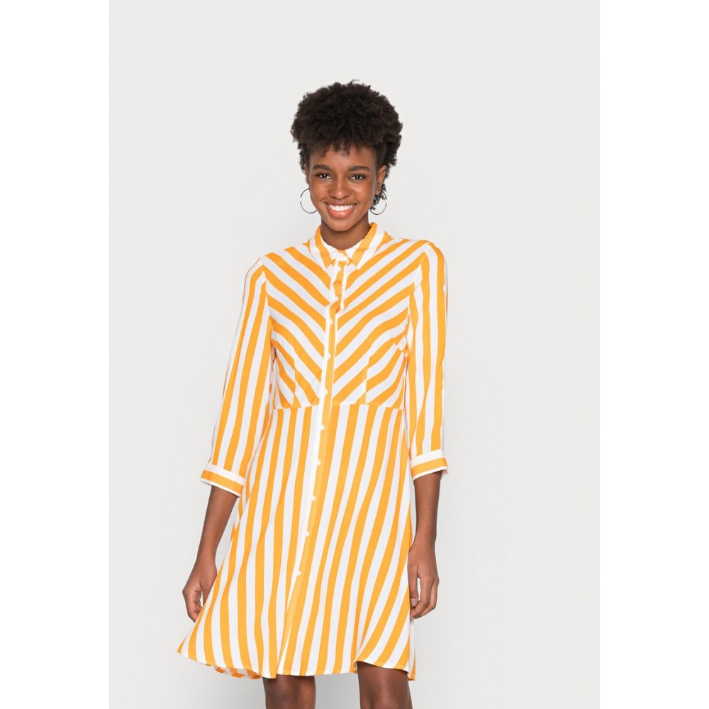 Kobiety DRESS | YAS YASSAVANNA 3/4 SHIRT DRESS - Sukienka koszulowa - radiant yellow/white/żółty - DT56296