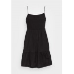 Kobiety DRESS | Cotton On POPPY SHIRRED CROSS BACK MINI DRESS - Sukienka letnia - black/czarny - HZ01932