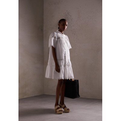 Kobiety DRESS | DESIGNERS REMIX SANDRINE WIDE DRESS - Sukienka letnia - cream/mleczny - WM30717