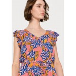 Kobiety DRESS | JDY JDYSTARR LIFE FRILL MIDI DRESS - Sukienka letnia - peach blossom cadium yellow/różowy - PG31478