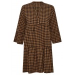 Kobiety DRESS | Kaffe KAPAULA - Sukienka letnia - black brown check/czarny - HM99546