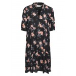 Kobiety DRESS | Kaffe Sukienka letnia - black peach flower print/morelowy - WK59031