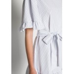 Kobiety DRESS | Missguided FRILL HEM BELTED DRESS - Sukienka letnia - white/biały - IJ75538