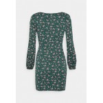 Kobiety DRESS | Missguided Petite CUT OUT TIE FRONT FLORAL DRESS - Sukienka letnia - green/czarny - UJ37021