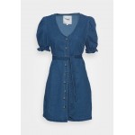 Kobiety DRESS | ONLY ONL DAISYPUFF BELT DRESS - Sukienka letnia - dark blue denim/ciemnoniebieski - ZE79177