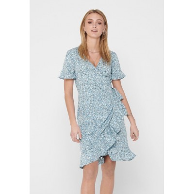 Kobiety DRESS | ONLY ONLOLIVIA WRAP DRESS - Sukienka letnia - dusk blue/jasnoniebieski - WB11133