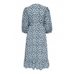 Kobiety DRESS | ONLY ONLOLIVIA WRAPMIDI DRESS - Sukienka letnia - blue fog aop:uneven dot/jasnoniebieski - PM03088