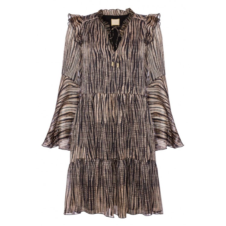 Kobiety DRESS | Swing Fashion NOMADE - Sukienka letnia - black brown beige/czarny - TL55788