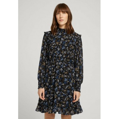 Kobiety DRESS | TOM TAILOR DENIM Sukienka letnia - black blue flower print/czarny - NH41713