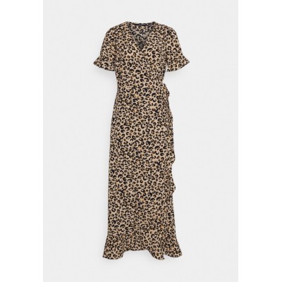 Kobiety DRESS | Vero Moda Tall VMSAGA WRAP FRILL ANKLE DRESS TALL - Długa sukienka - tasted almond/brązowy - NE80165