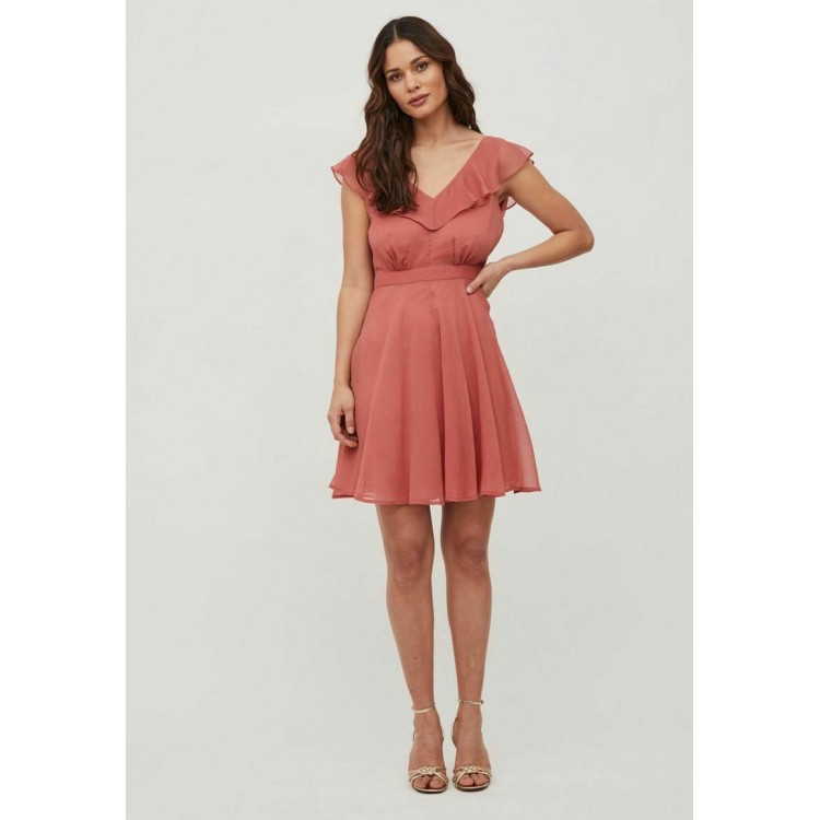 Kobiety DRESS | Vila GERÜSCHTES - Sukienka letnia - dusty cedar/różowy melanż - SN74370