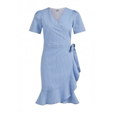 Kobiety DRESS | WE Fashion MET DESSIN EN STRUCTUUR - Sukienka letnia - blue/jasnoniebieski - YA22092