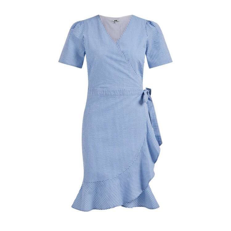 Kobiety DRESS | WE Fashion MET DESSIN EN STRUCTUUR - Sukienka letnia - blue/jasnoniebieski - YA22092
