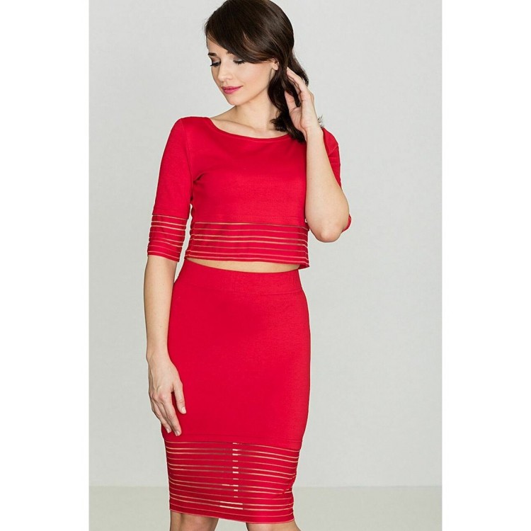 Kobiety COMBINATION CLOTHING | Lenitif KOMPLET - Spódnica ołówkowa - red/czerwony - LF95657