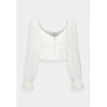 Kobiety SHIRT | NA-KD TIE LONG SLEEVE BLOUSE  - Bluzka z długim rękawem - gardenia/biały - AO02659