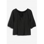 Kobiety SHIRT | Next BLEND TIE - Bluzka z długim rękawem - black/czarny - JS25035