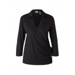 Kobiety SHIRT | s.Oliver BLACK LABEL ASPECT CACHE-CŒUR - Bluzka z długim rękawem - black/czarny - VH43666