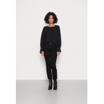 Kobiety SHIRT | TOM TAILOR DENIM BLOUSE WITH VOLANT CUFF DETAIL - Bluzka z długim rękawem - deep black/czarny - ZZ93747