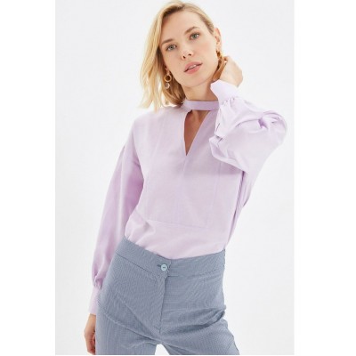 Kobiety SHIRT | Trendyol Bluzka z długim rękawem - purple/fioletowy - QL00371
