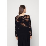 Kobiety T SHIRT TOP | AllSaints RITA DEVORE - Bluzka z długim rękawem - black/czarny - CQ23372