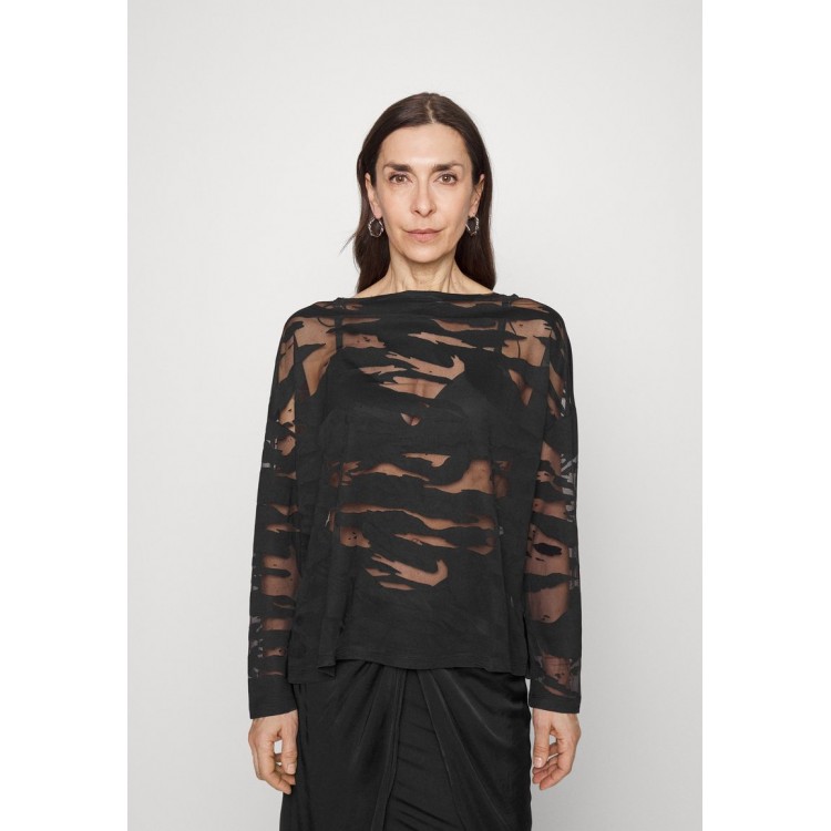Kobiety T SHIRT TOP | AllSaints RITA DEVORE - Bluzka z długim rękawem - black/czarny - CQ23372
