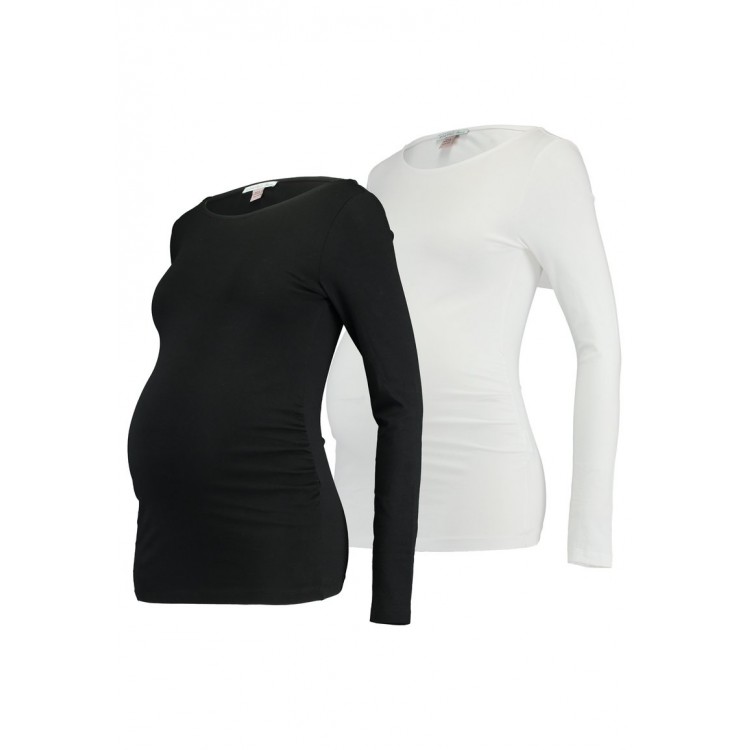 Kobiety T SHIRT TOP | Anna Field MAMA 2 PACK - Bluzka z długim rękawem - black/white/czarny - XV08948