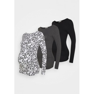 Kobiety T_SHIRT_TOP | Anna Field MAMA 3 PACK - Bluzka z długim rękawem - black /dark grey /multi-coloured/czarny - FM27566