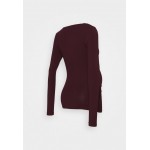 Kobiety T SHIRT TOP | Anna Field MAMA V NECK BASIC LONG SLEEVE TOP - Bluzka z długim rękawem - bordeaux/bordowy - WN35623