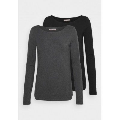 Kobiety T_SHIRT_TOP | Anna Field Tall 2 PACK  - Bluzka z długim rękawem - black/ dark grey/czarny - DN07088