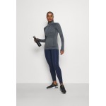 Kobiety T SHIRT TOP | Athleta MOMENTUM 1/2 ZIP - Bluzka z długim rękawem - charcoal grey heather/szary - UI06536