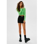 Kobiety T SHIRT TOP | Bershka BACK KNOT - Bluzka z długim rękawem - green/zielony - LJ13714