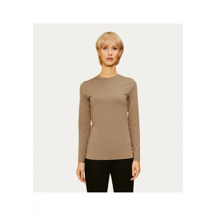 Kobiety T SHIRT TOP | CLICK LOLA - Bluzka z długim rękawem - light brown/jasnobrązowy - SJ18941