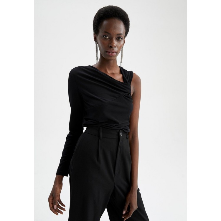 Kobiety T SHIRT TOP | DeFacto Bluzka z długim rękawem - black/czarny - YW28723